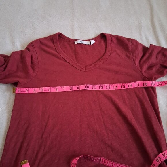 Wilt Women's Large Brick Red Long Sleeve V Neck Shirt - Picture 9 of 10